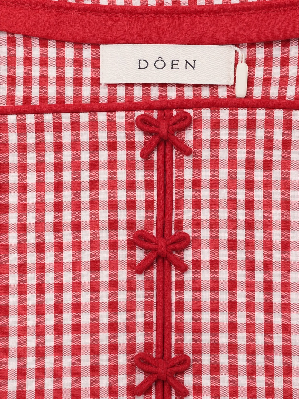 DÔEN Delaney Dress in Rouge La Maddalena Gingham - Picture 6 of 8